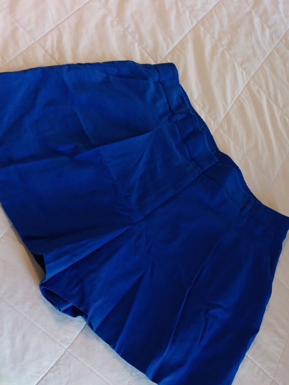 Nine West Royal Blue High-Waist Flowy Shorts Linen Blend